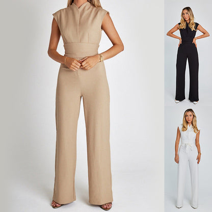 Long Sleeveless Jumpsuit V-Neck