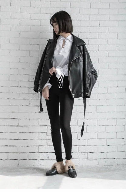 Leather Student Motorcycle Jacket