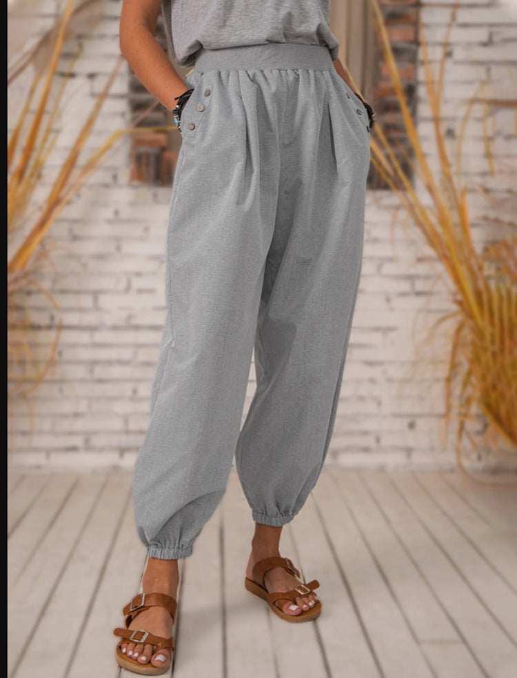 Pocket Polyester Cotton Pants