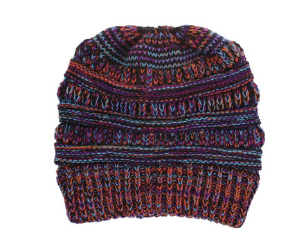 Mixed Color Knitted Wool Hat