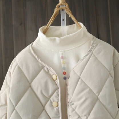 Rhombus Sewing Coat With Pockets