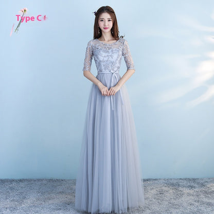 Long Bridesmaid Blue Wedding Dress