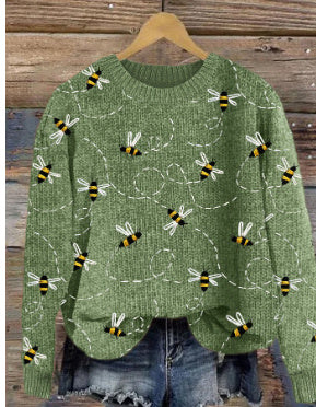 Round-Neck Pullover Creative Printing Sweater