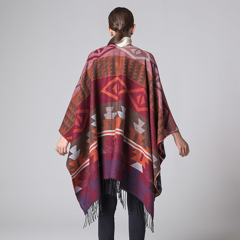 Indian Geometric Diamonds Long Thickening Cashmere