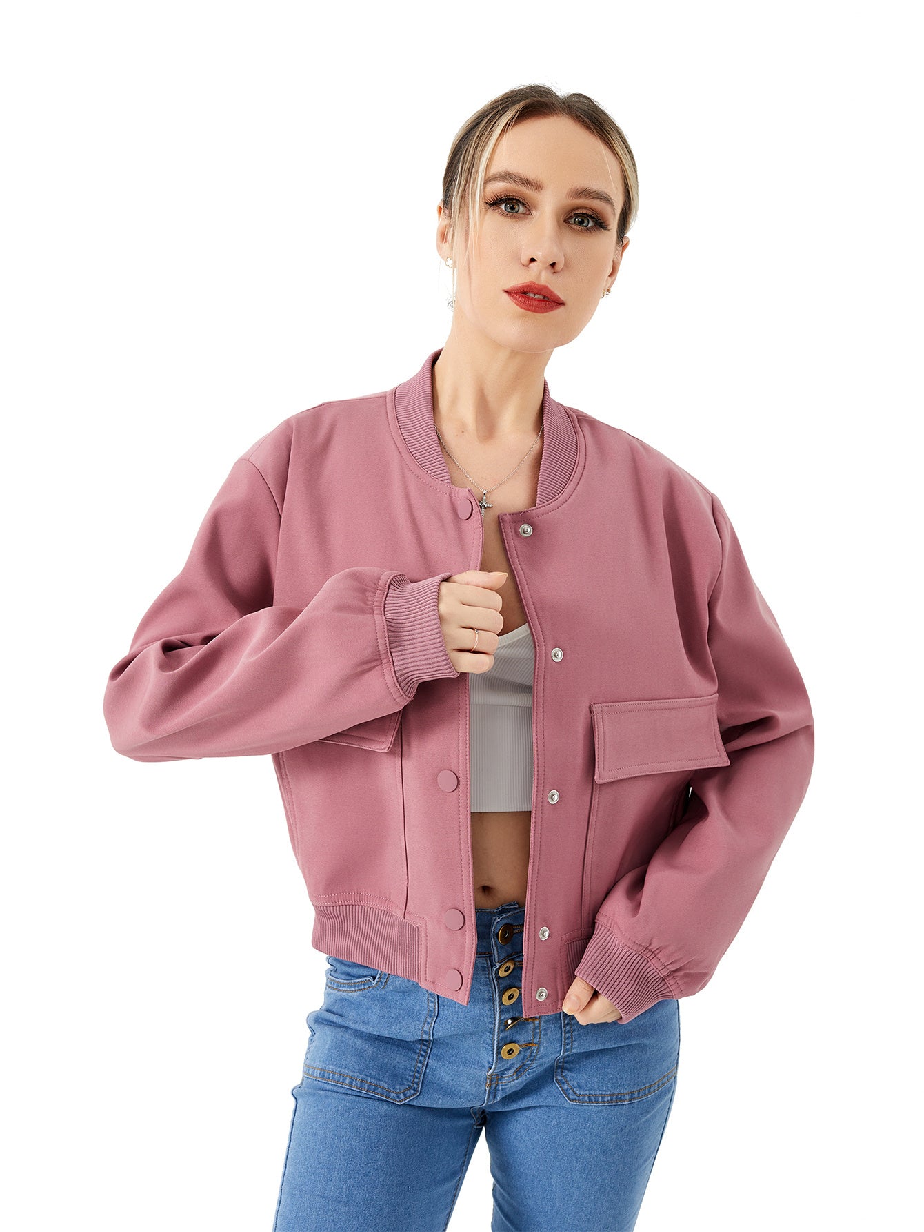 Cropped Bomber Jacket