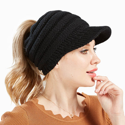 Women Ponytail Beanies Winter Hats