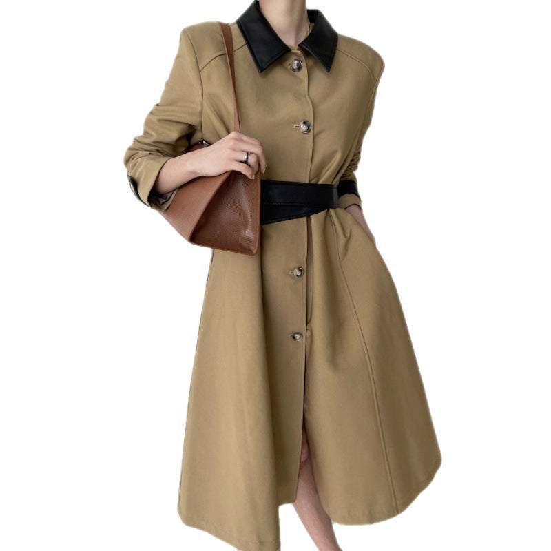 Retro Patchwork Trench And Overcoat Coat