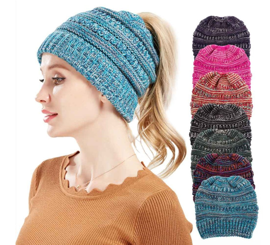 Mixed Color Knitted Wool Hat