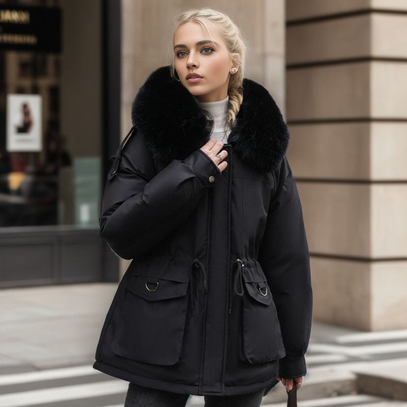 Fleece-Lined Thick Parka Short