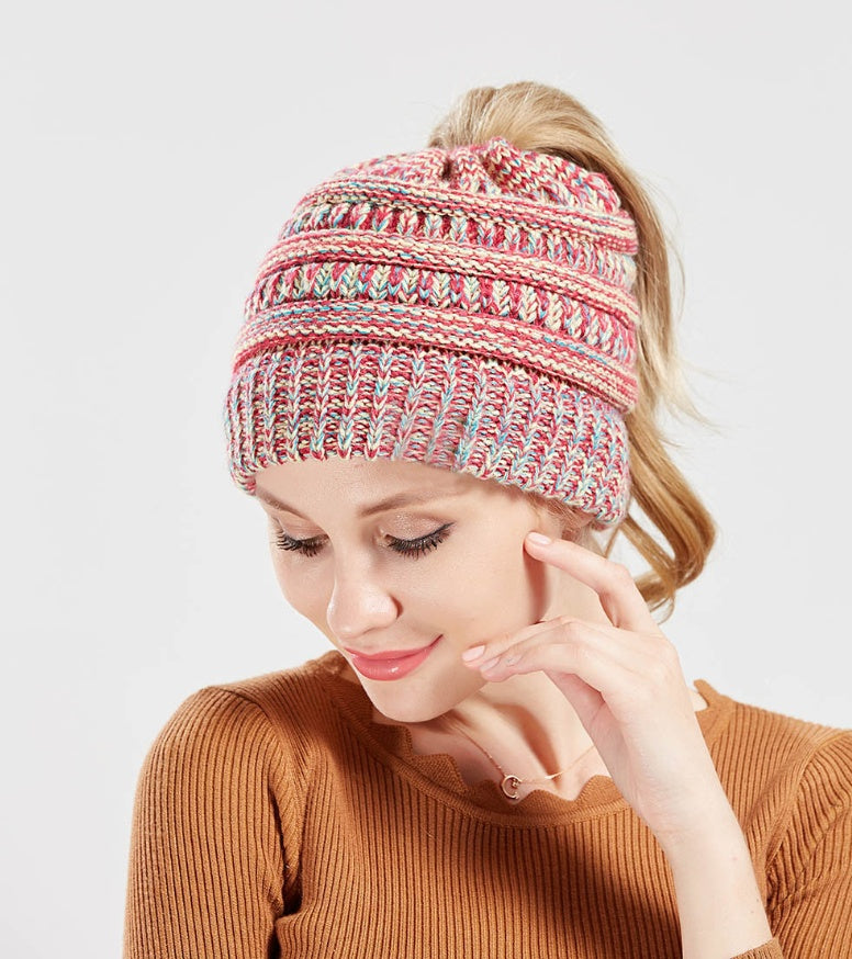 Mixed Color Knitted Wool Hat