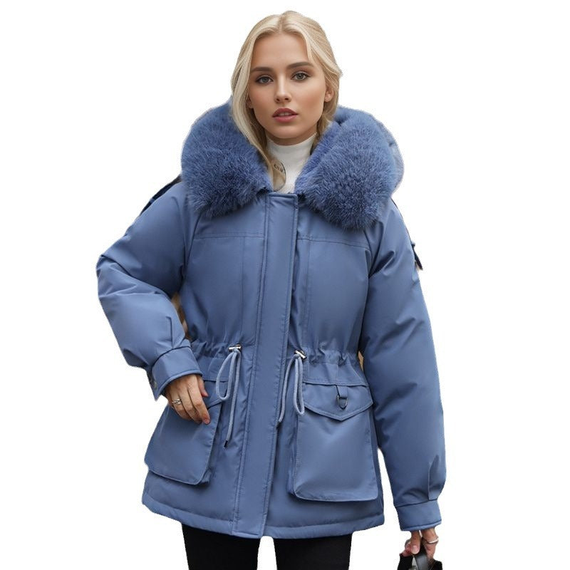 Fleece-Lined Thick Parka Short