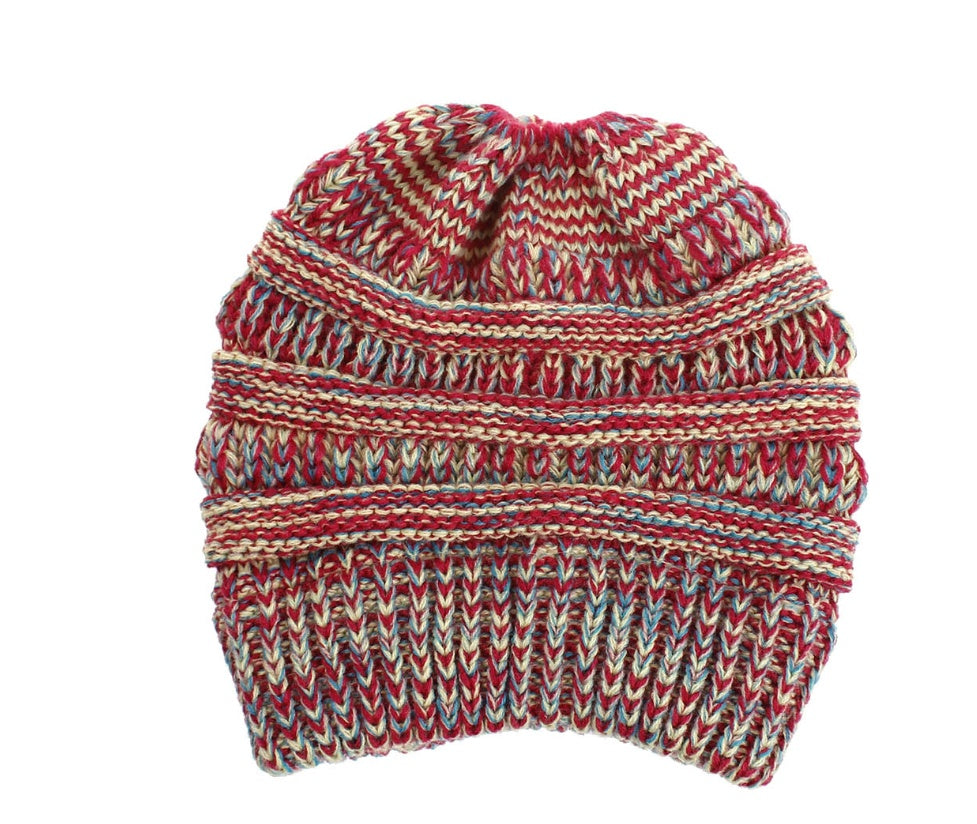 Mixed Color Knitted Wool Hat