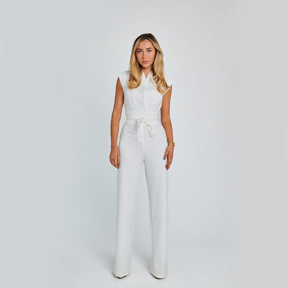 Long Sleeveless Jumpsuit V-Neck