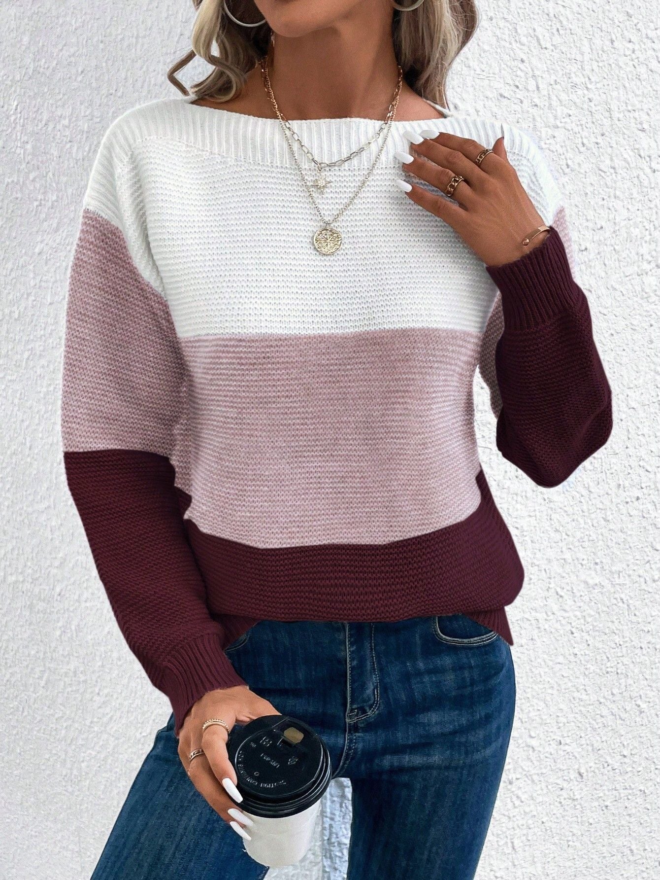 Pullover Knitted Round Neck Sweater