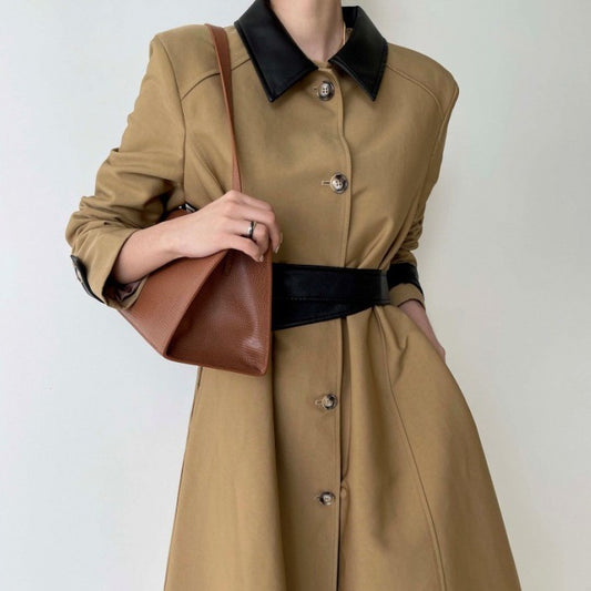 Retro Patchwork Trench And Overcoat Coat