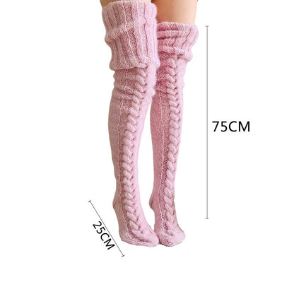 Over The Knee Lengthened Long Tube Knitted Pile Socks