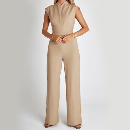 Long Sleeveless Jumpsuit V-Neck