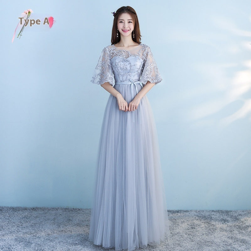 Long Bridesmaid Blue Wedding Dress