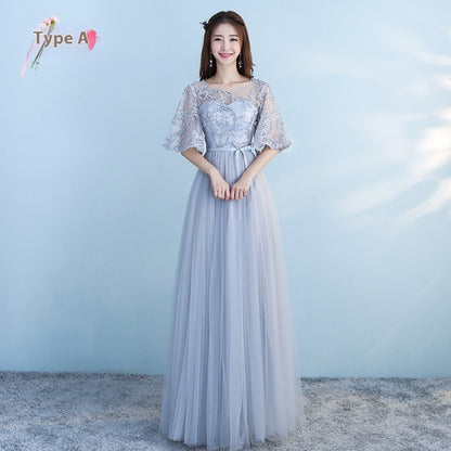 Long Bridesmaid Blue Wedding Dress