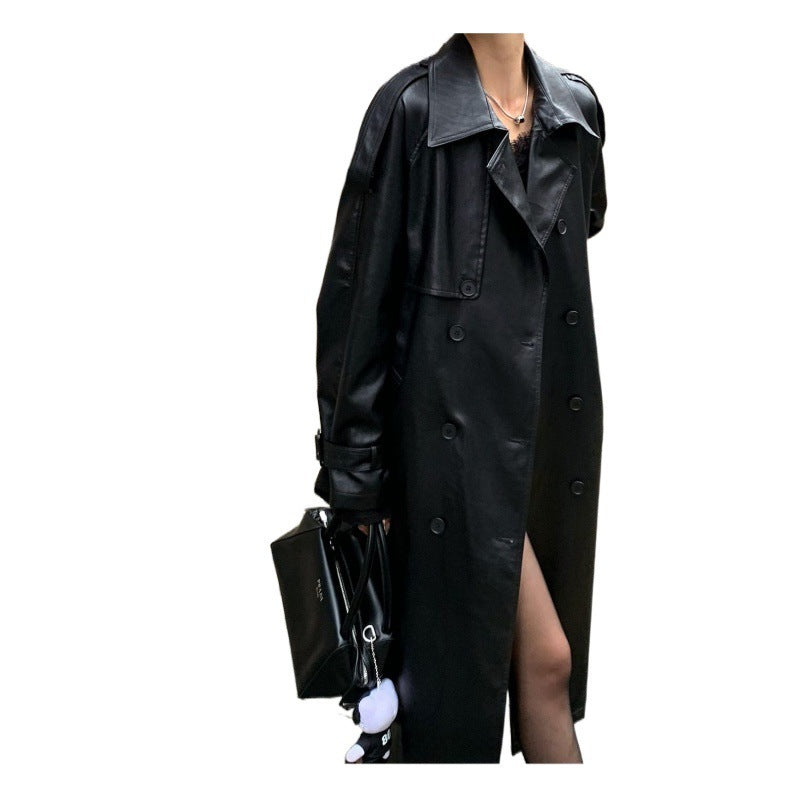 Advanced Sense Black Leather Coat