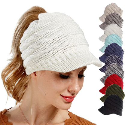 Women Ponytail Beanies Winter Hats