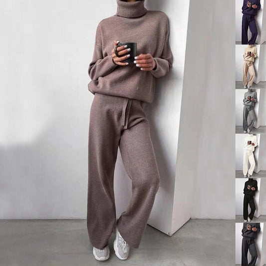 Turtleneck Sweater And Drawstring Straight Pants