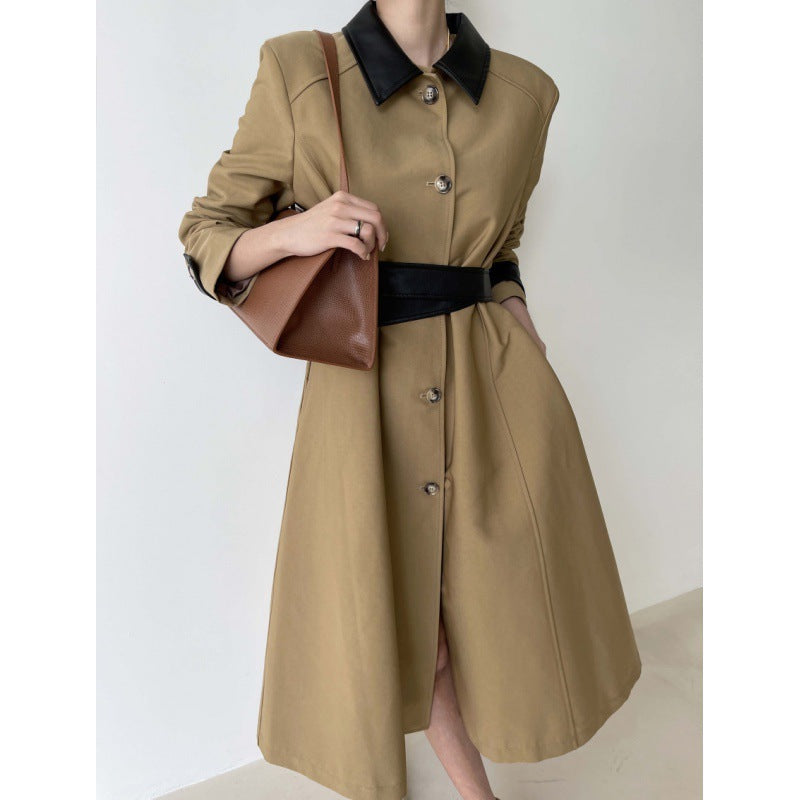 Retro Patchwork Trench And Overcoat Coat