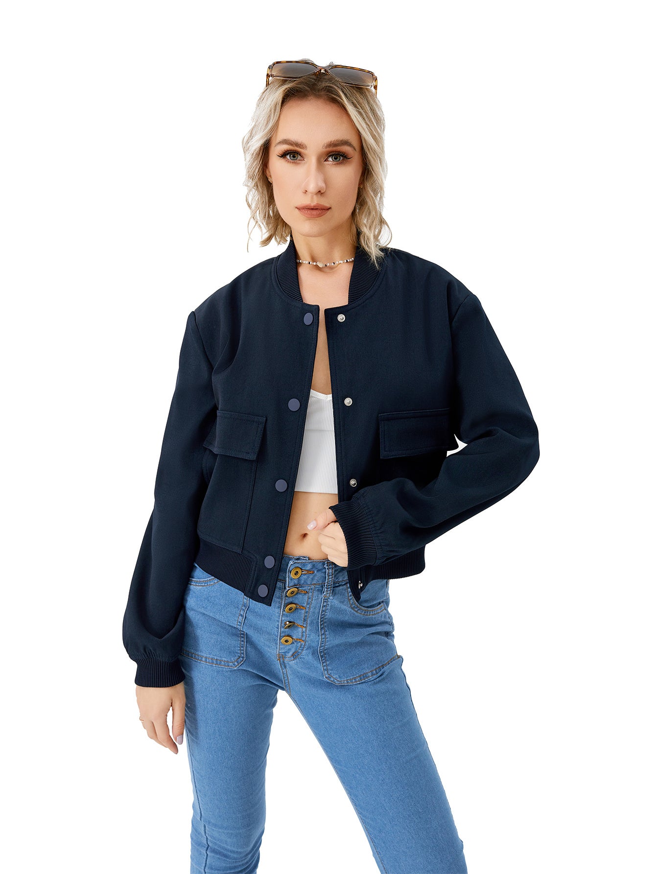 Cropped Bomber Jacket