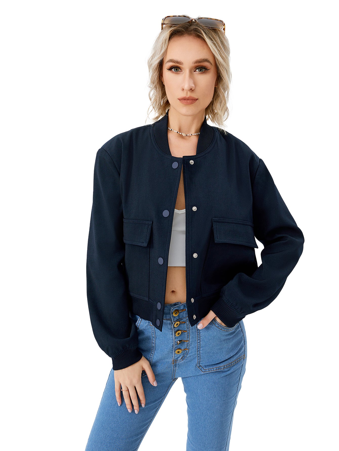 Cropped Bomber Jacket